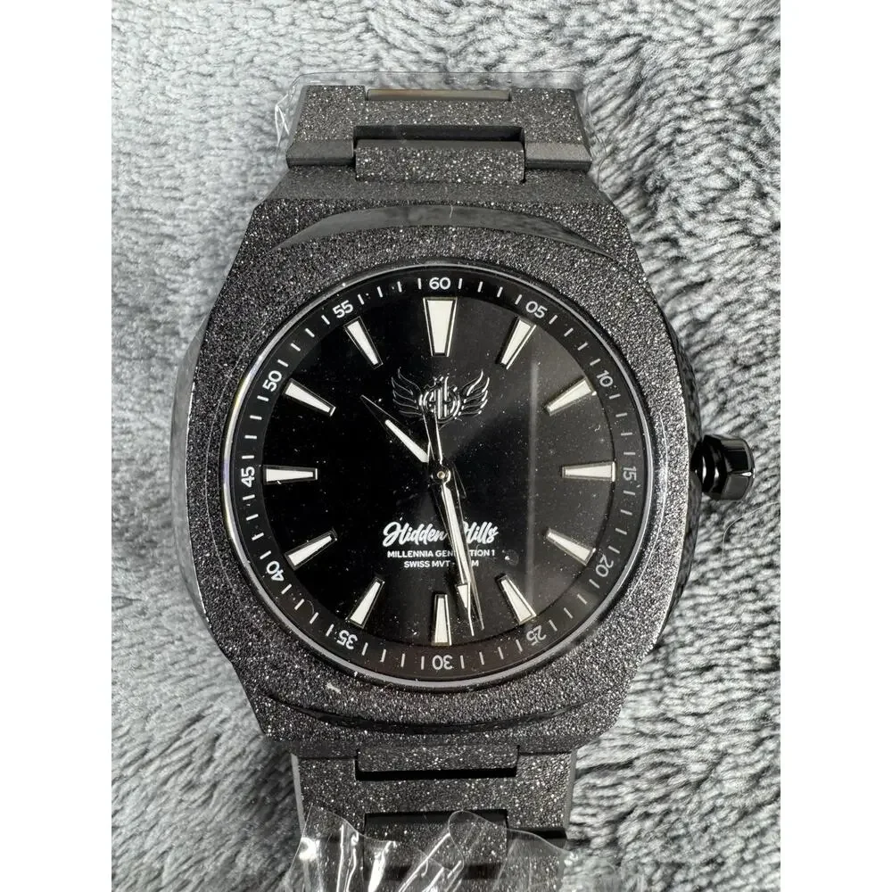 Hidden Hills Millennia G1 Black Frosted Men's Watch M-G1-BLK-F - Picture 2 of 9